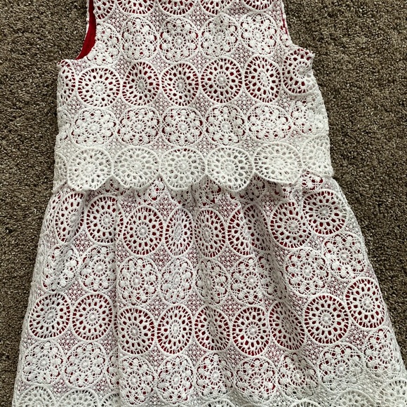 Size 4t White Lace with Red Dress Sleeveless - Picture 2 of 4